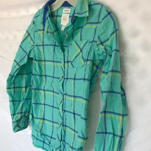 Bright plaid button down